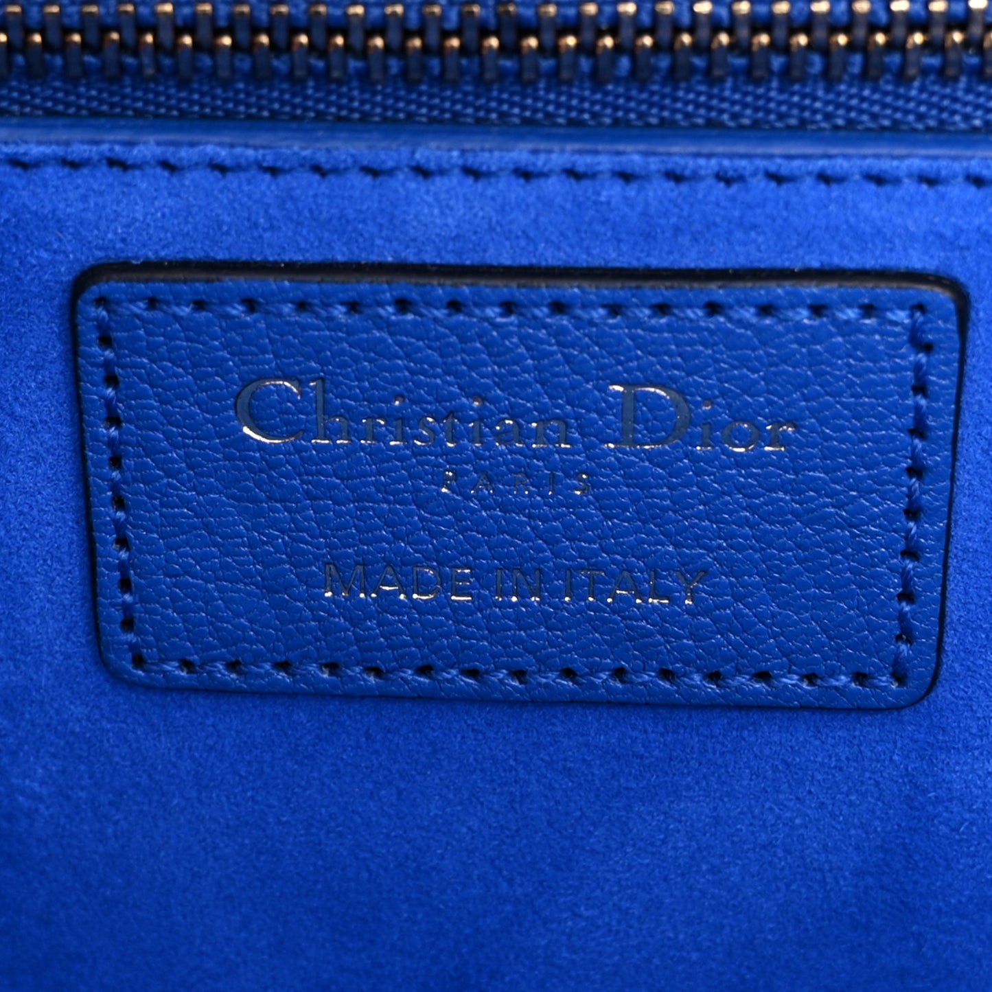 Goatskin Cannage Large Dioraddict Flap Bohemian Strap Blue