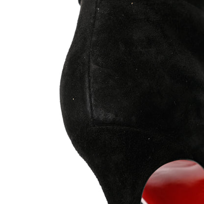 Christian Louboutin Suede Lock Kate Botta 100 Knee High Boots 37 Black 12 of 13