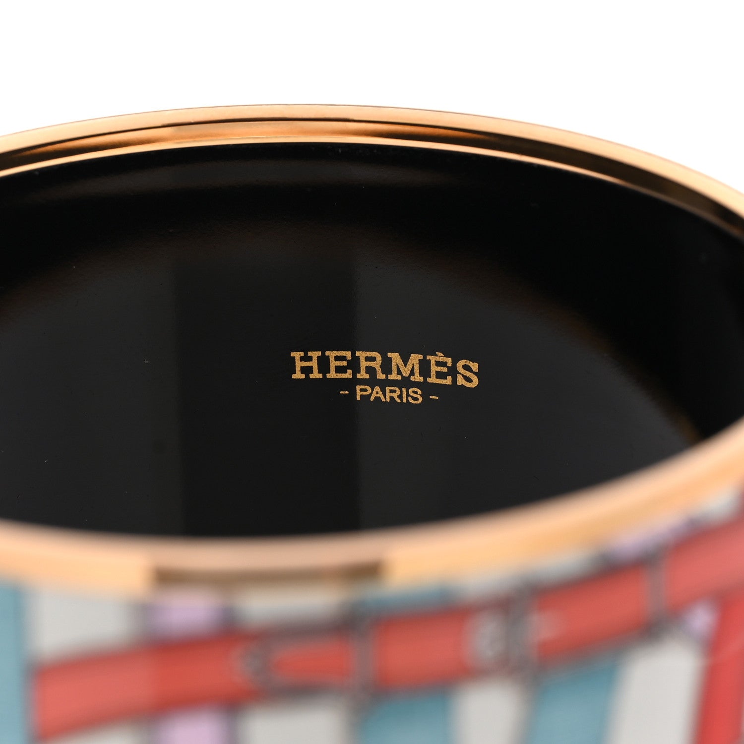 Hermes Enamel Printed Extra Wide Bracelet 65 4 of 5