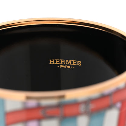 Hermes Enamel Printed Extra Wide Bracelet 65 4 of 5