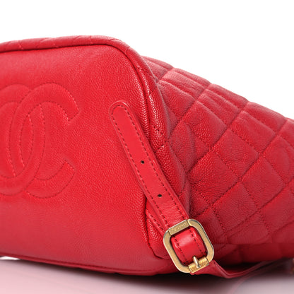Chanel Caviar Quilted Filigree Backpack Red 11 of 19