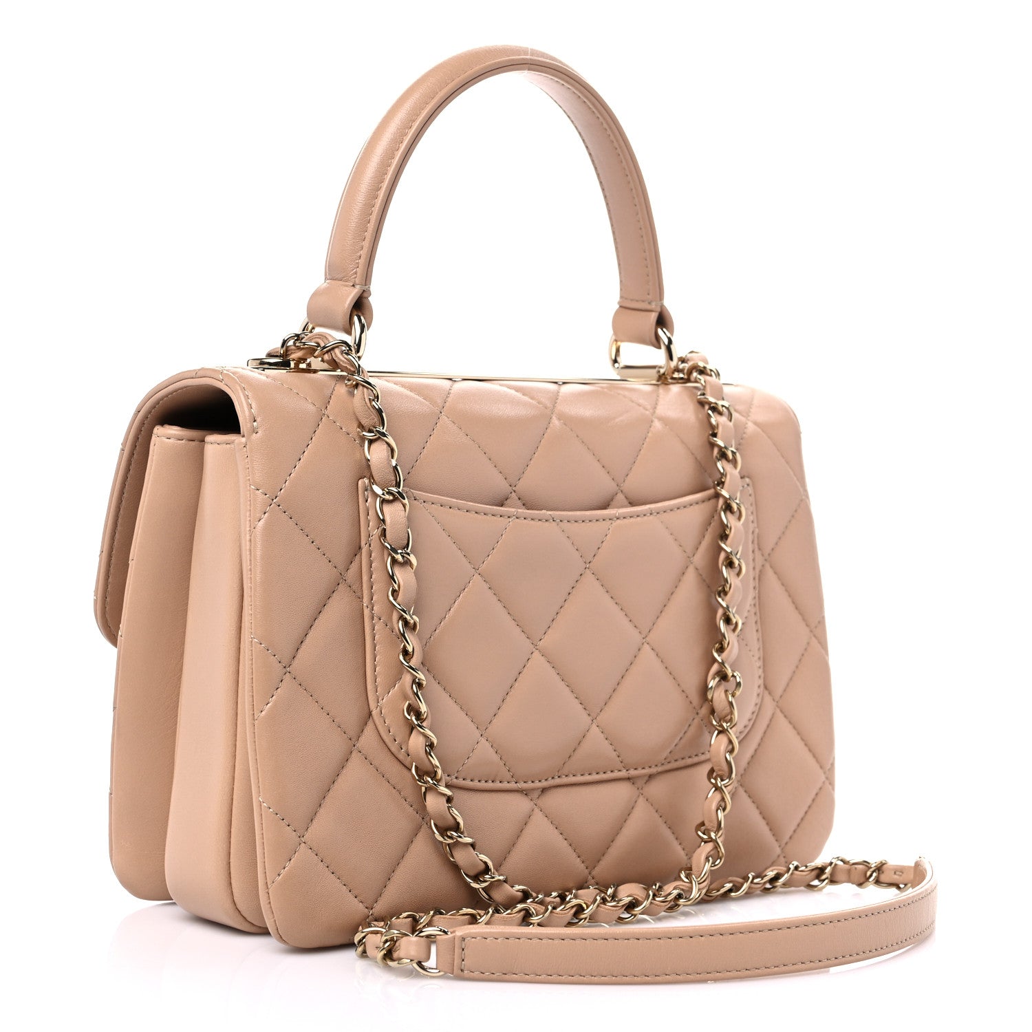 Chanel Lambskin Quilted Small Trendy CC Dual Handle Flap Bag Beige 3 of 11