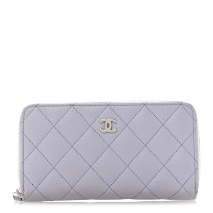 Chanel Caviar Quilted Medium Zip Around Wallet Light Purple 1 of 10