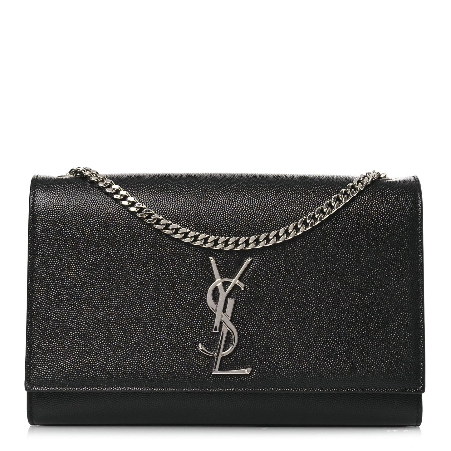 Grain De Poudre Medium Classic Monogram Kate Satchel Black