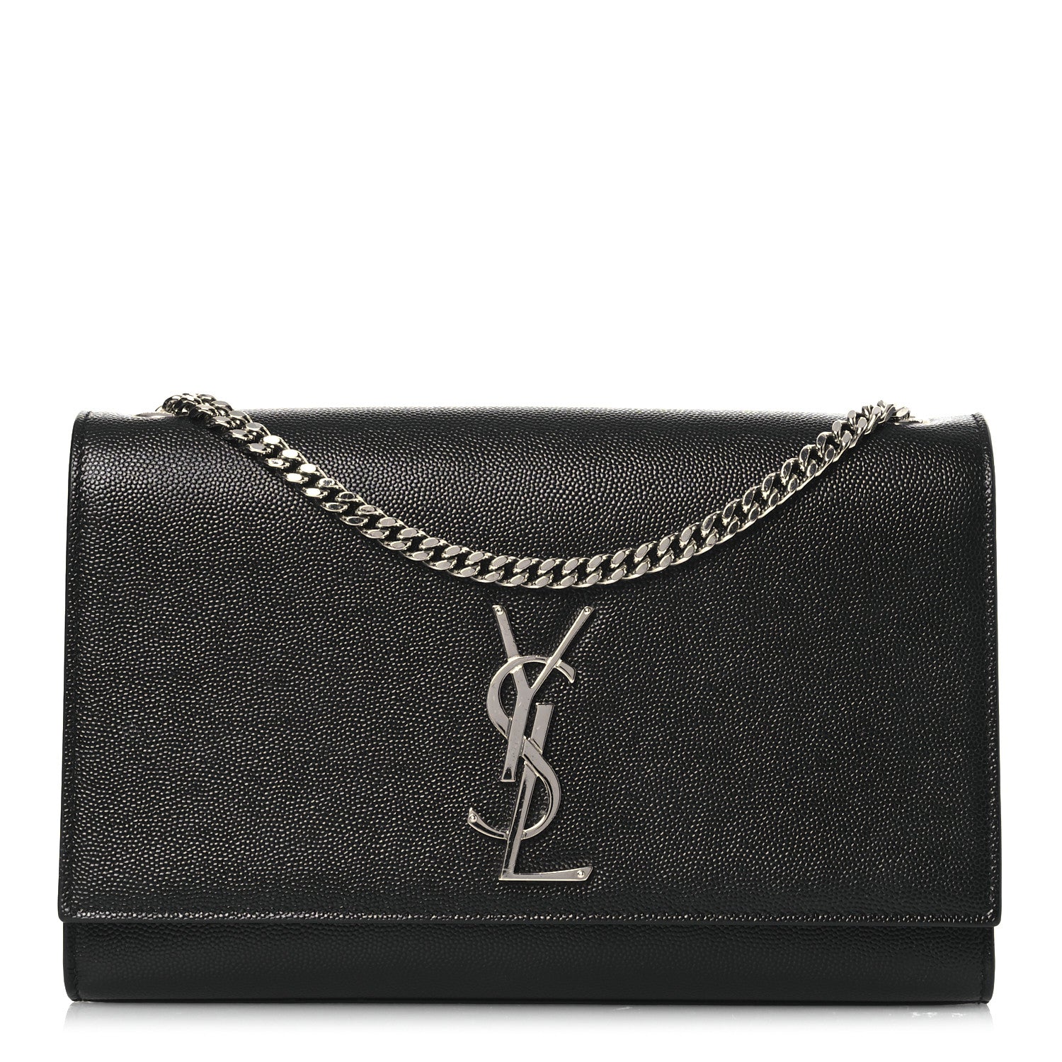 Saint Laurent Grain De Poudre Medium Classic Monogram Kate Satchel Black 1 of 12