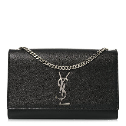Saint Laurent Grain De Poudre Medium Classic Monogram Kate Satchel Black 1 of 12