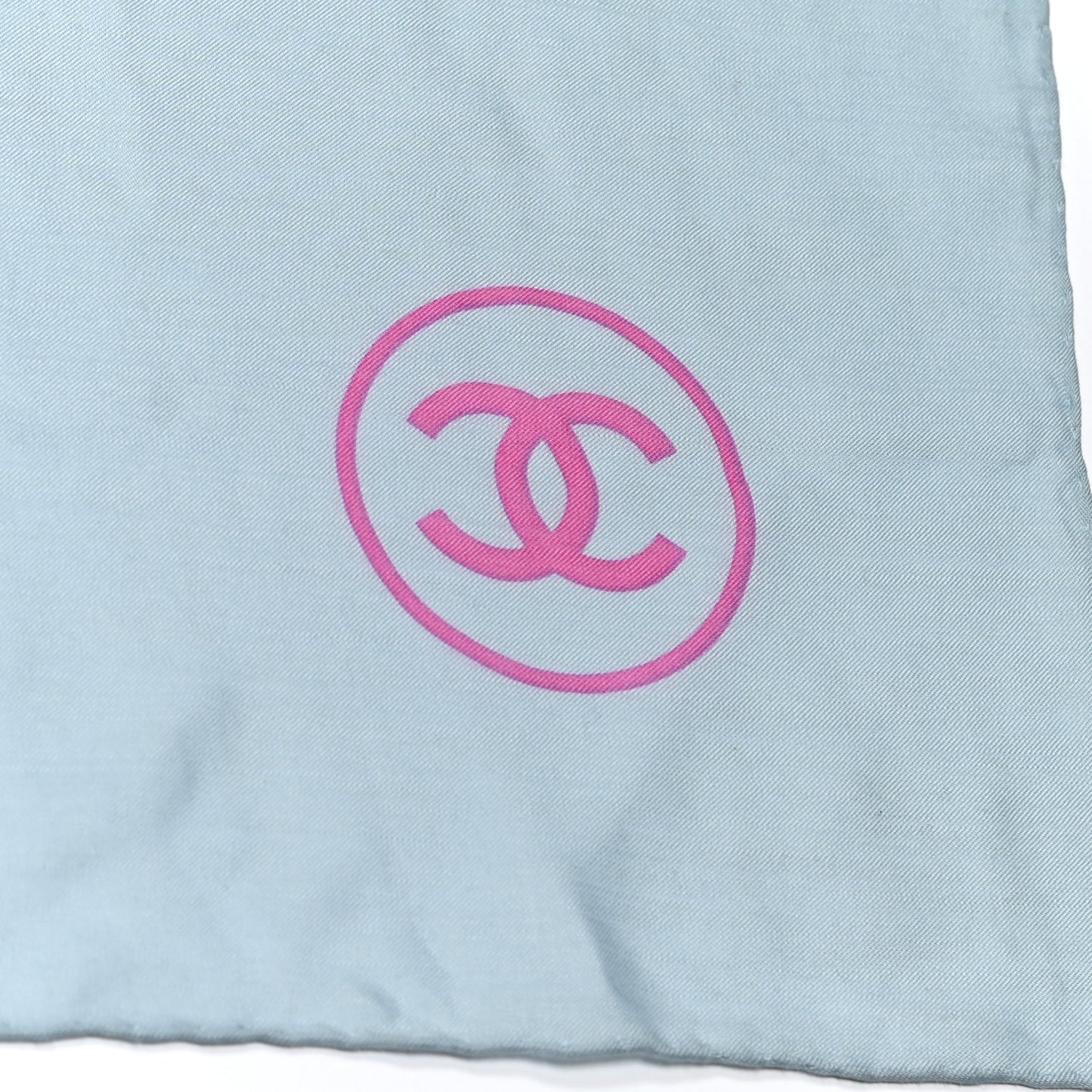 Silk CC Square Scarf Grey Pink
