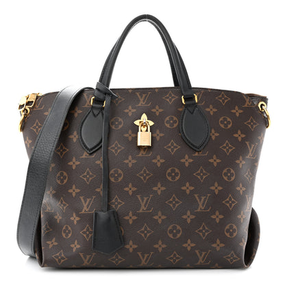 Louis Vuitton Monogram Flower Zipped Tote MM Black 1 of 17