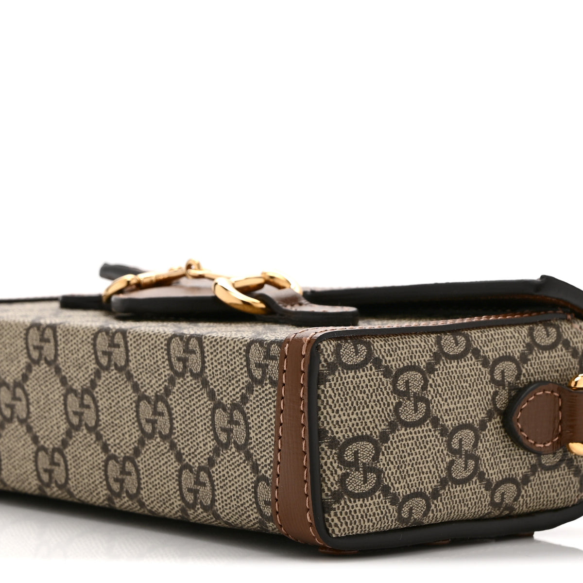 Gucci GG Supreme Monogram Mini Horsebit 1955 Shoulder Bag Beige Brown Sugar 10 of 12