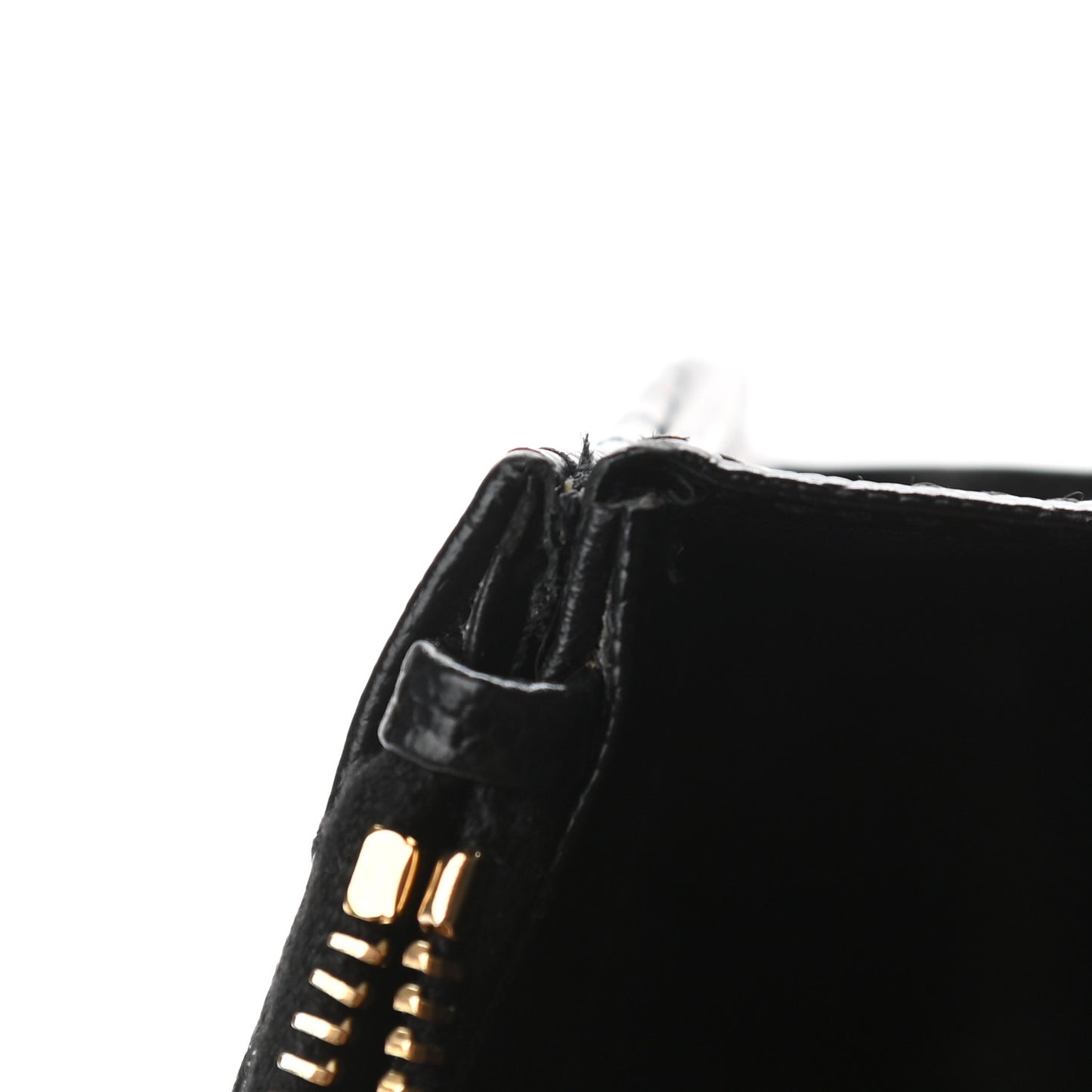 Grain De Poudre Matelasse Chevron Monogram Envelope Chain Wallet Black