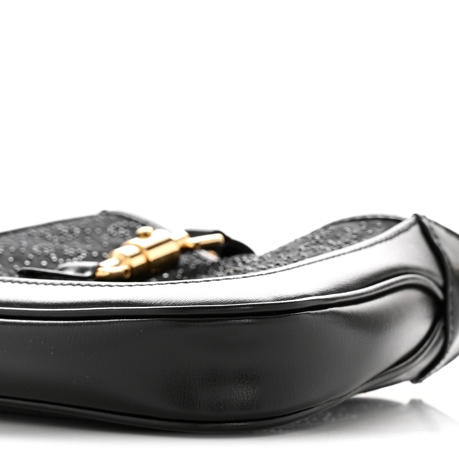 Gucci New Canvas Charisma Calfskin Crystal GG Monogram Mini Jackie 1961 Hobo Black 10 of 12