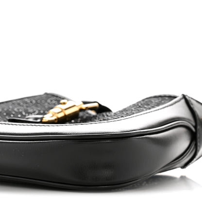 Gucci New Canvas Charisma Calfskin Crystal GG Monogram Mini Jackie 1961 Hobo Black 10 of 12