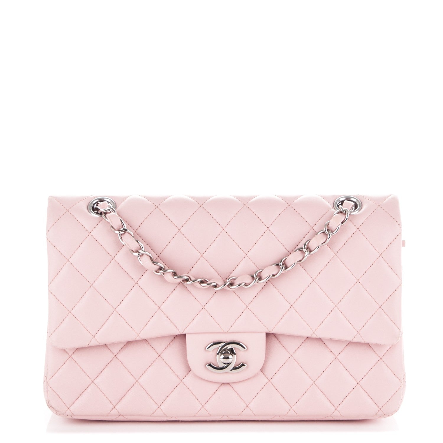 Chanel Lambskin Quilted Medium Double Flap Light Pink 1 of 12