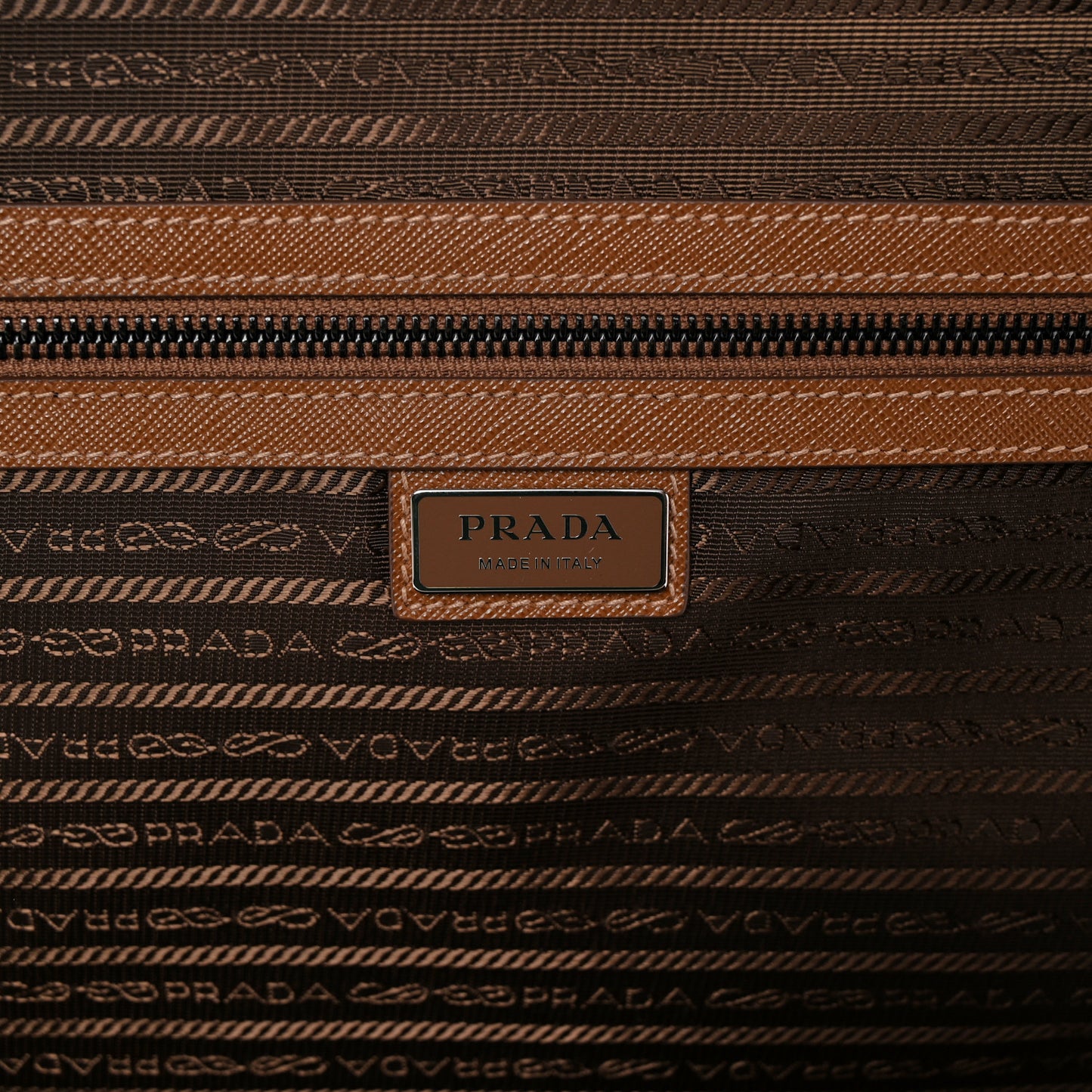 Tessuto Nylon Saffiano Travel Trolley Tabacco