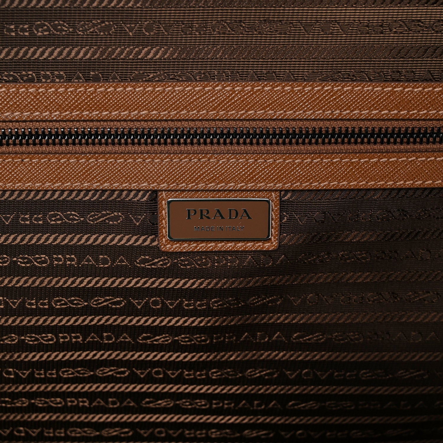 Prada Tessuto Nylon Saffiano Travel Trolley Tabacco 5 of 12