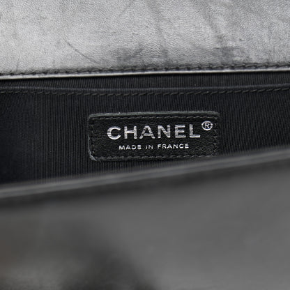 Chanel Lambskin Quilted Medium Boy Flap White Black 6 of 13