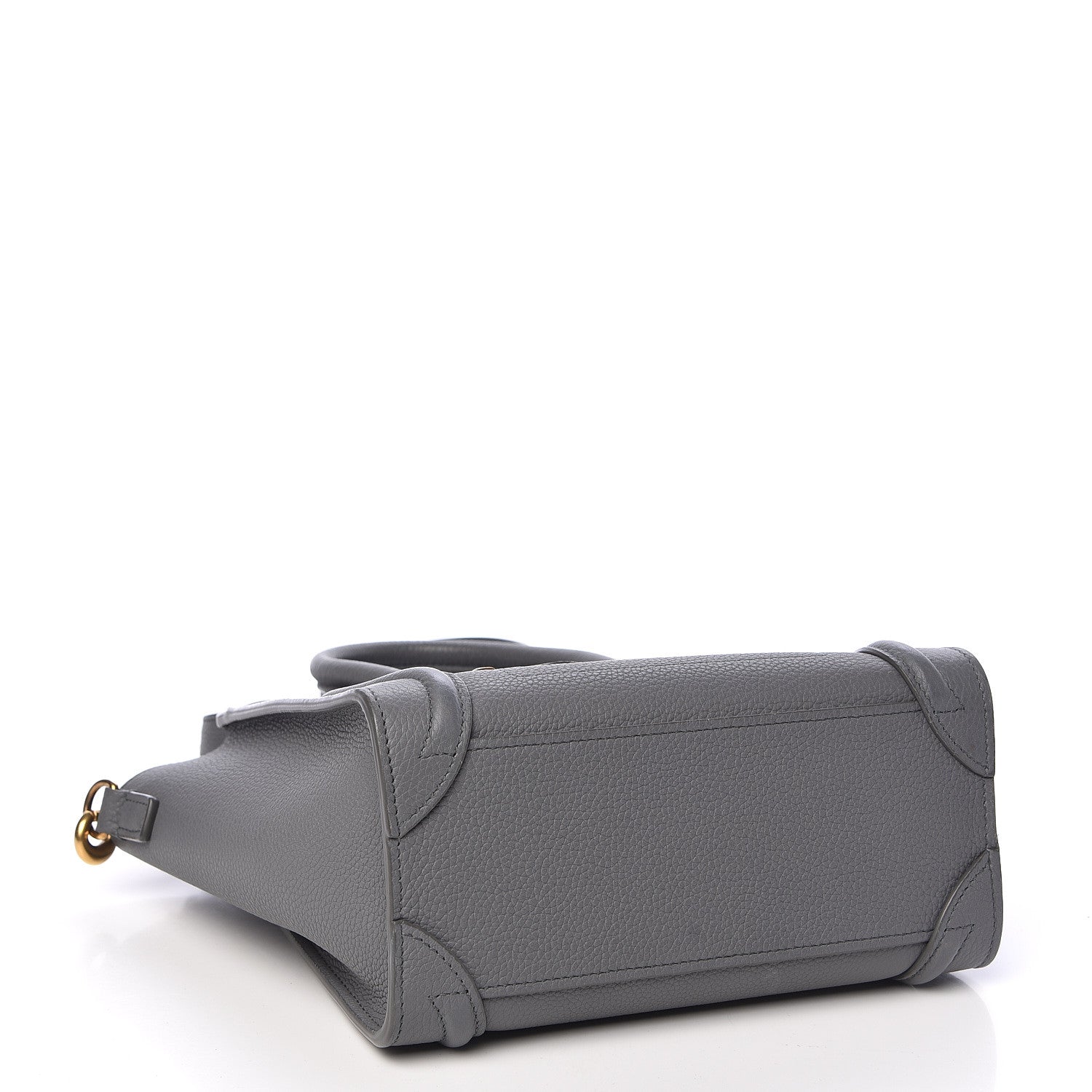 Celine Drummed Calfskin Nano Luggage Kohl 4 of 10