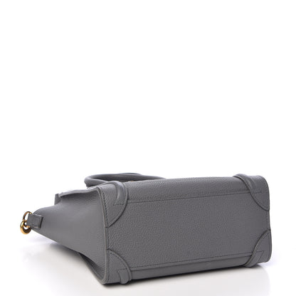 Celine Drummed Calfskin Nano Luggage Kohl 4 of 10