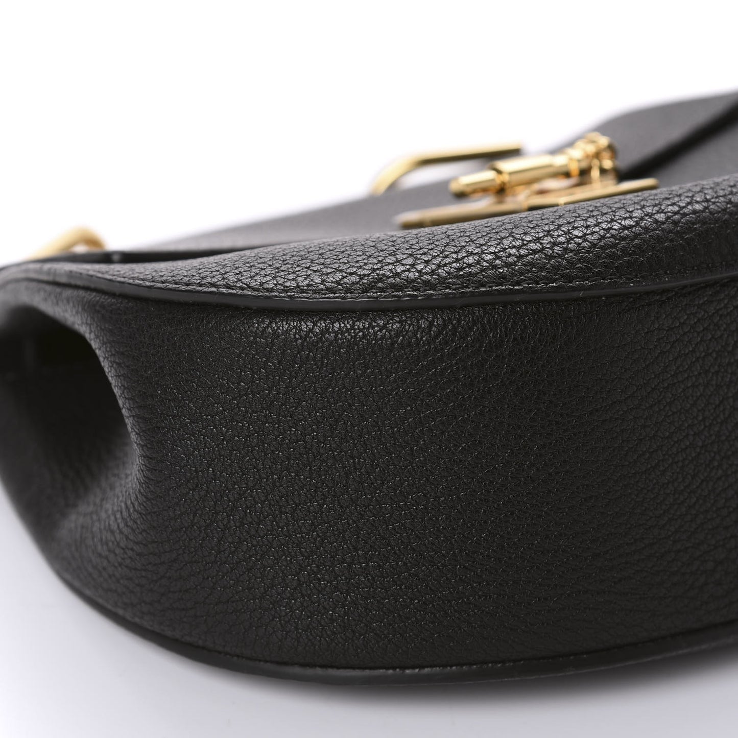 Grained Lambskin Drew Shoulder Bag Black