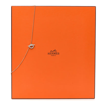 Hermes 18K Rose Gold Diamond Finesse Pendant Necklace 6 of 6