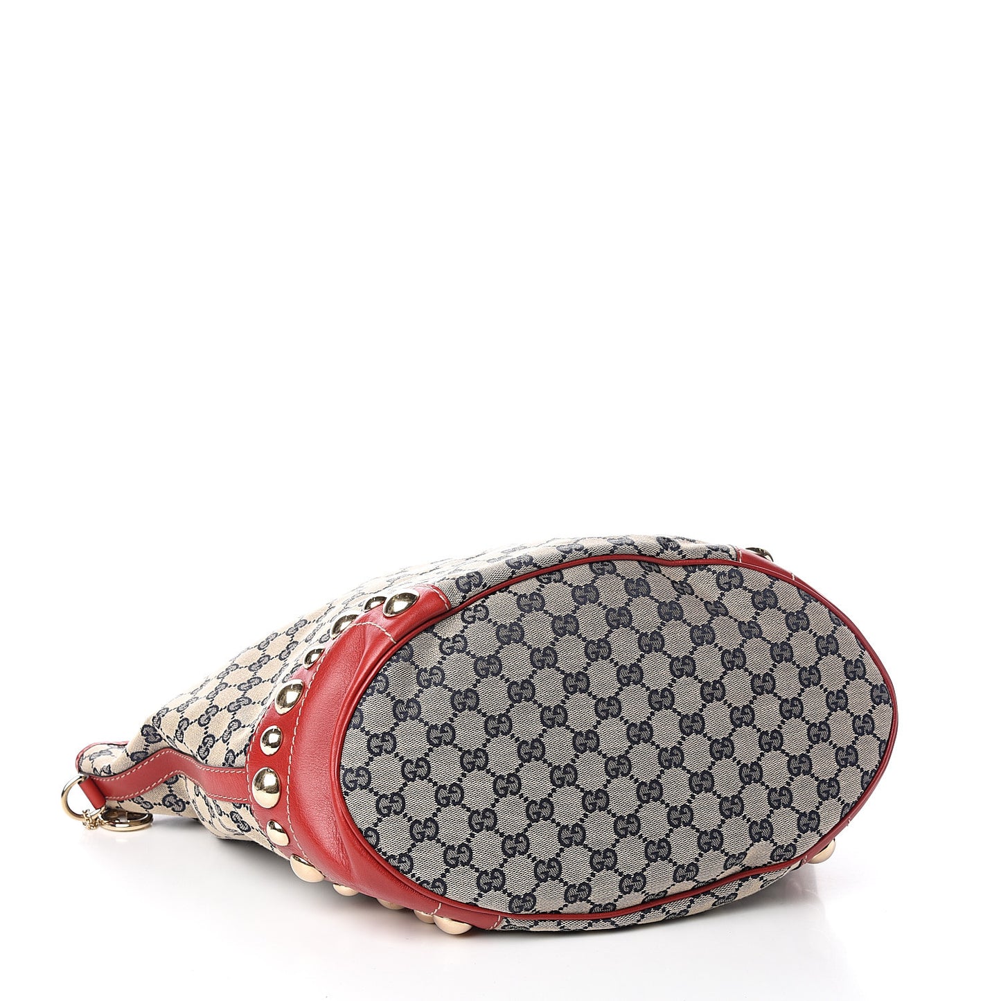 Monogram Studded Tote Navy Red