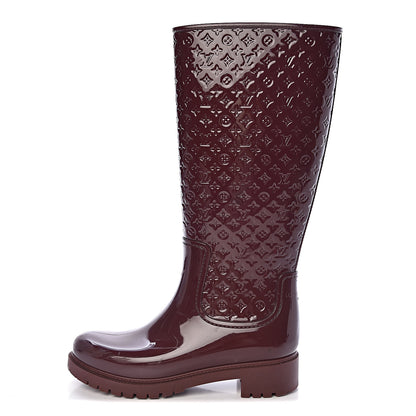 Louis Vuitton Rubber Embossed Monogram Splash Rain Boots 39 Brown 1 of 14