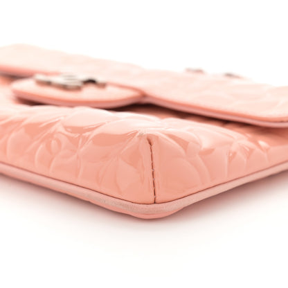Chanel Patent Calfskin Camellia Embossed Flap Pochette Pink 10 of 13