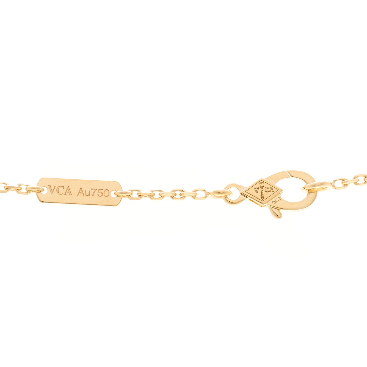 18K Yellow Gold Mother of Pearl Vintage Alhambra Pendant Necklace