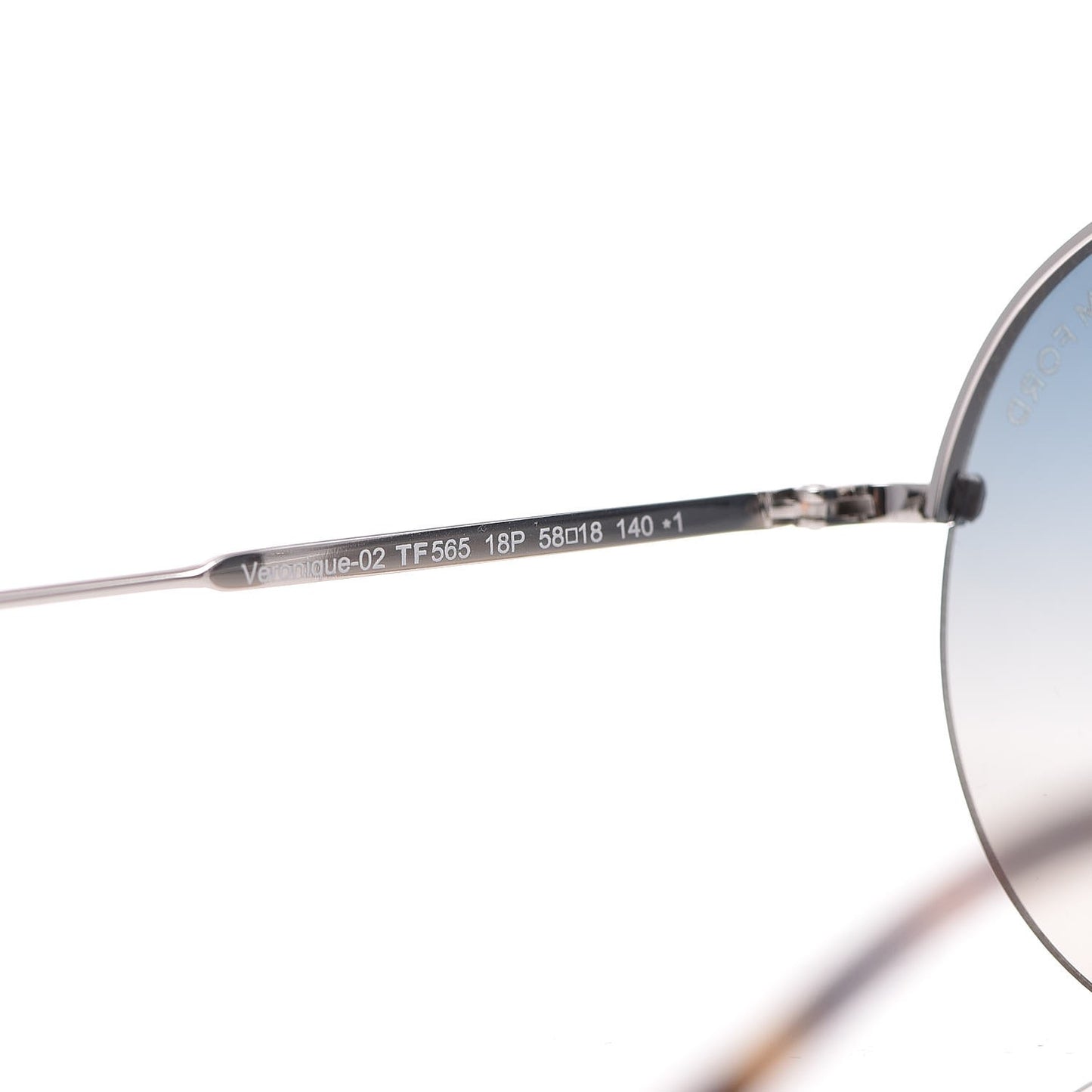 Veronique Round Frame Sunglasses TF565 Shiny Silver