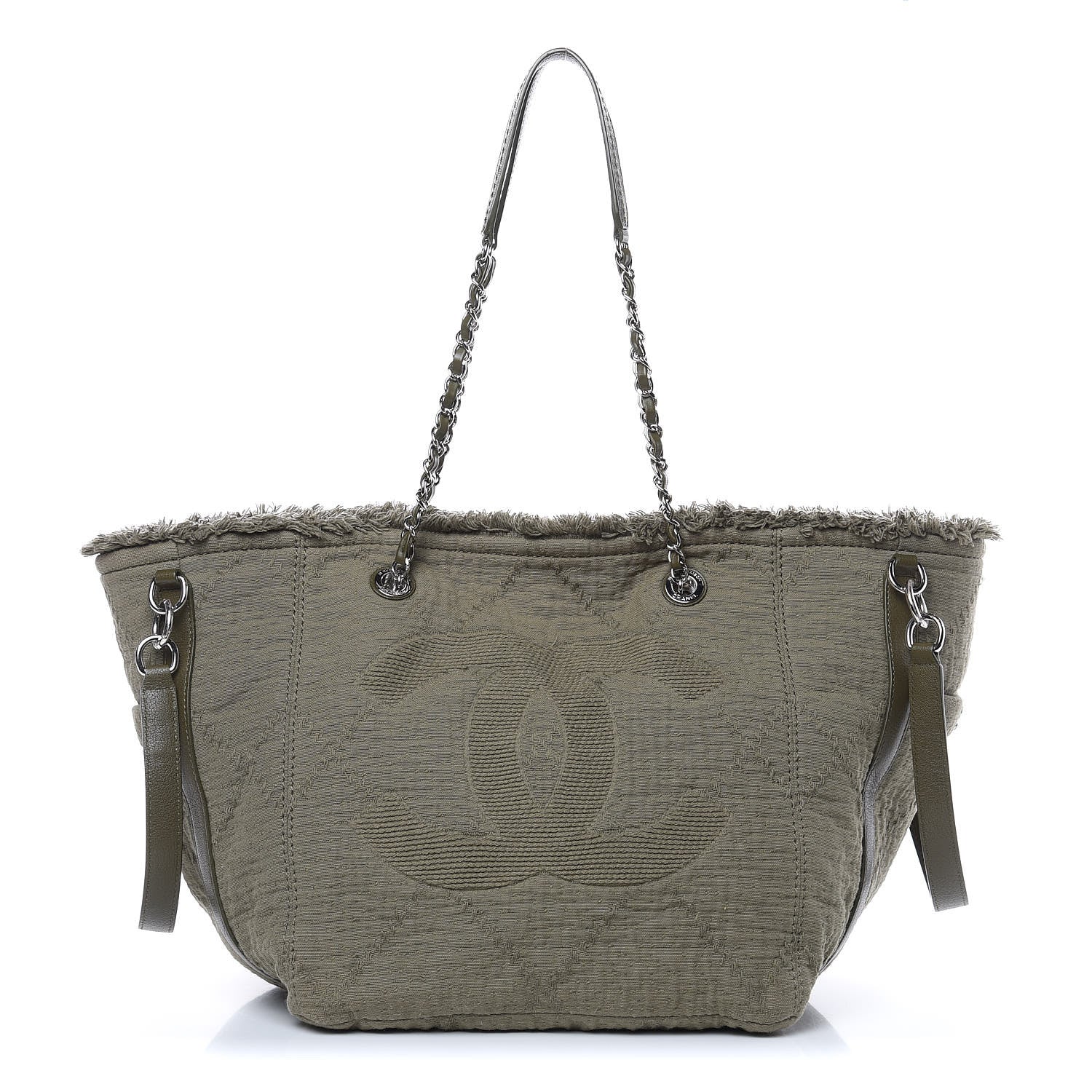 Chanel Canvas Small Double Face Shopping Tote Green 1 of 10