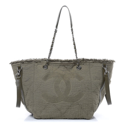 Chanel Canvas Small Double Face Shopping Tote Green 1 of 10
