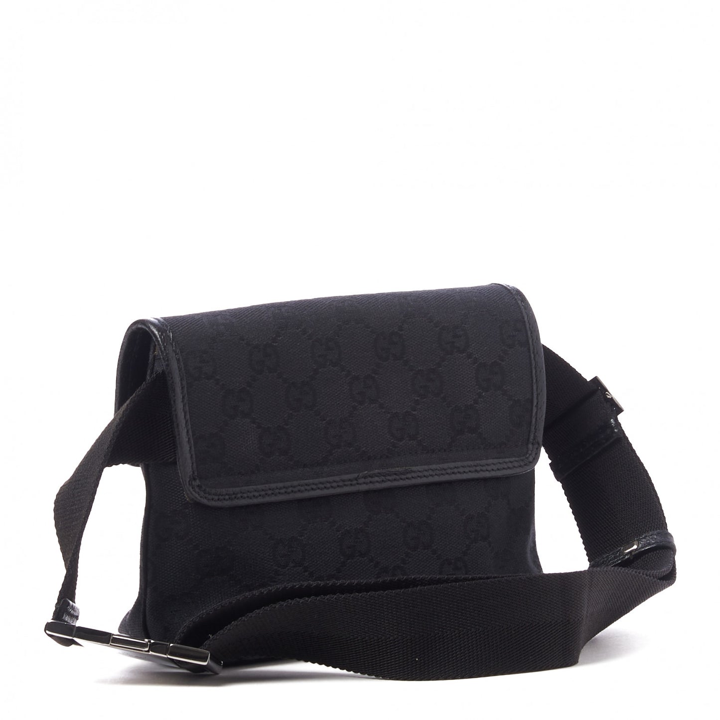 GG Monogram Web Flight Belt Bag Black