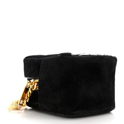 Saint Laurent Suede Patent Crocodile Embossed Jaime Cube Charm Keychain Black 4 of 6