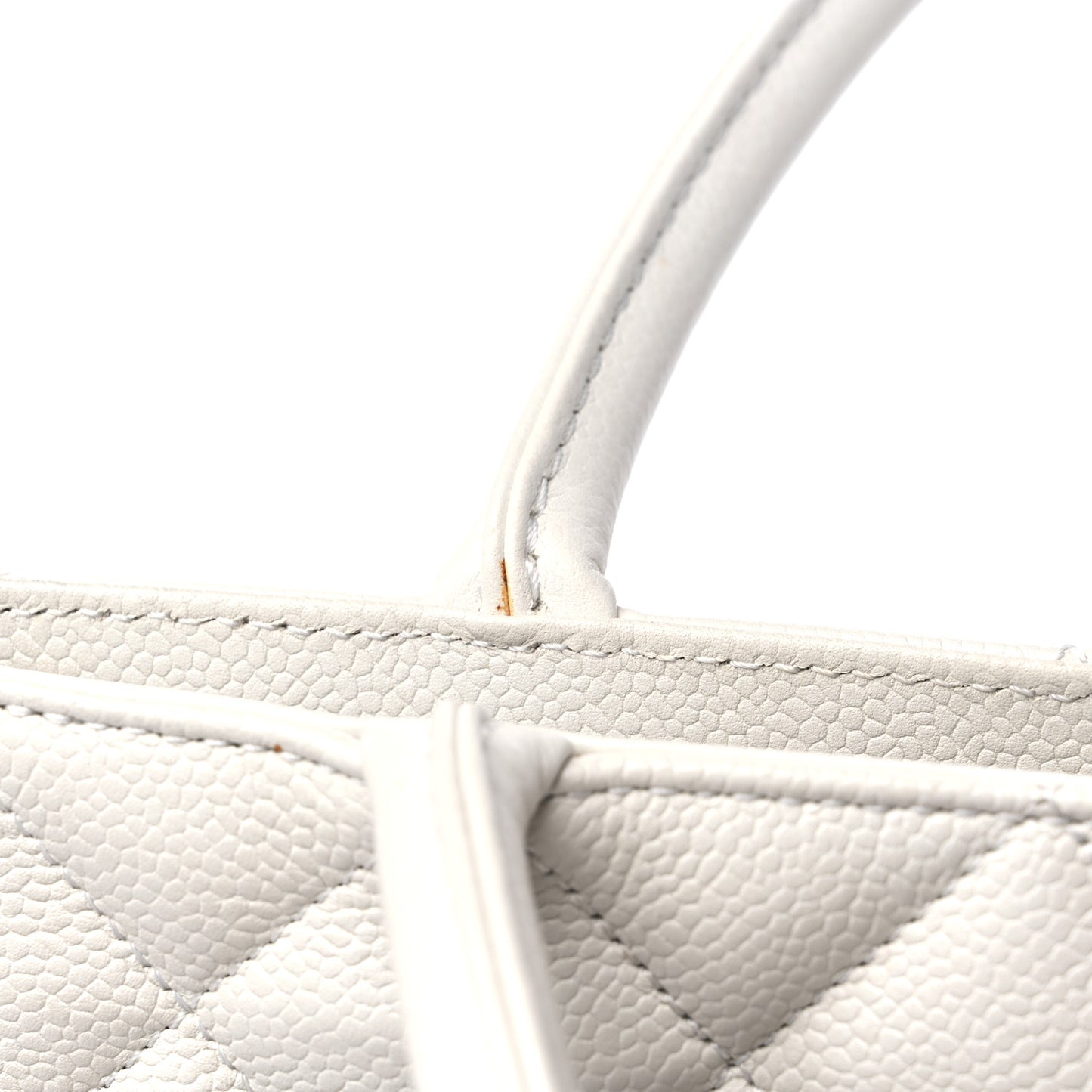 Caviar Quilted Medallion Tote White