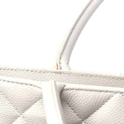 Chanel Caviar Quilted Medallion Tote White 12 of 13