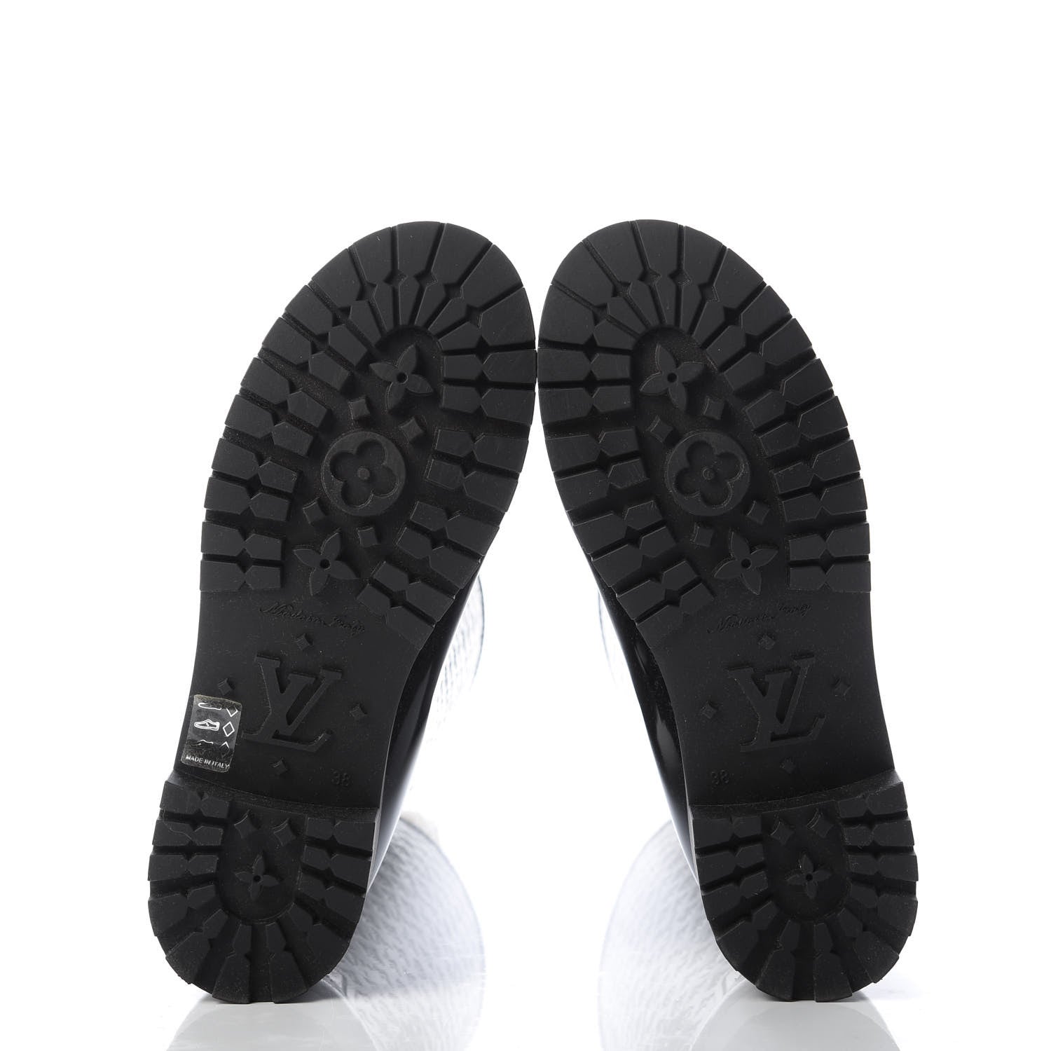 Louis Vuitton Rubber Embossed Monogram Splash Rain Boots 38 Black 5 of 9