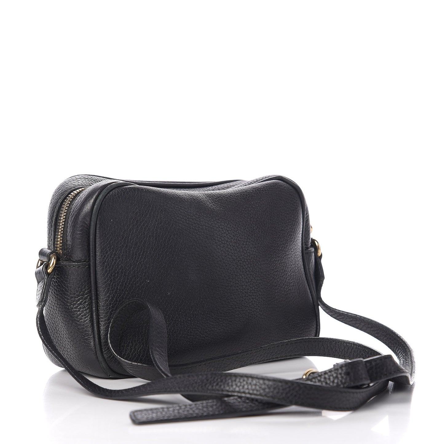 Pebbled Calfskin Small Soho Disco Bag Black