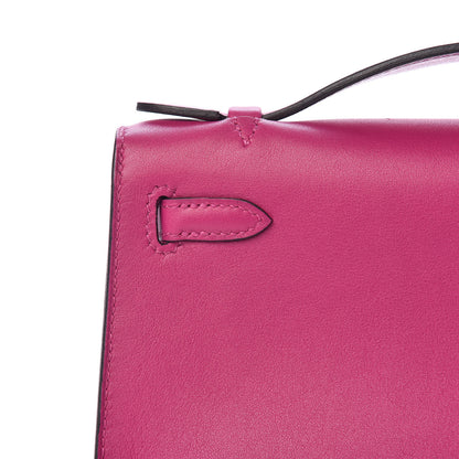 Hermes Swift Kelly Pochette Clutch Rose Pourpre 21 of 28