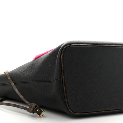 Louis Vuitton Calfskin Monogram Teddy Neverfull MM Black 9 of 12