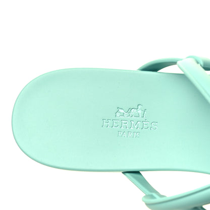 Hermes Rubber Womens Egerie Sandals 39 Vert Embrun 7 of 7