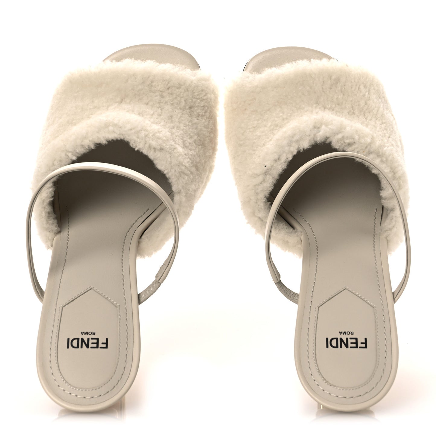 Nappa Shearling First 95mm Slide Sandals 39 White