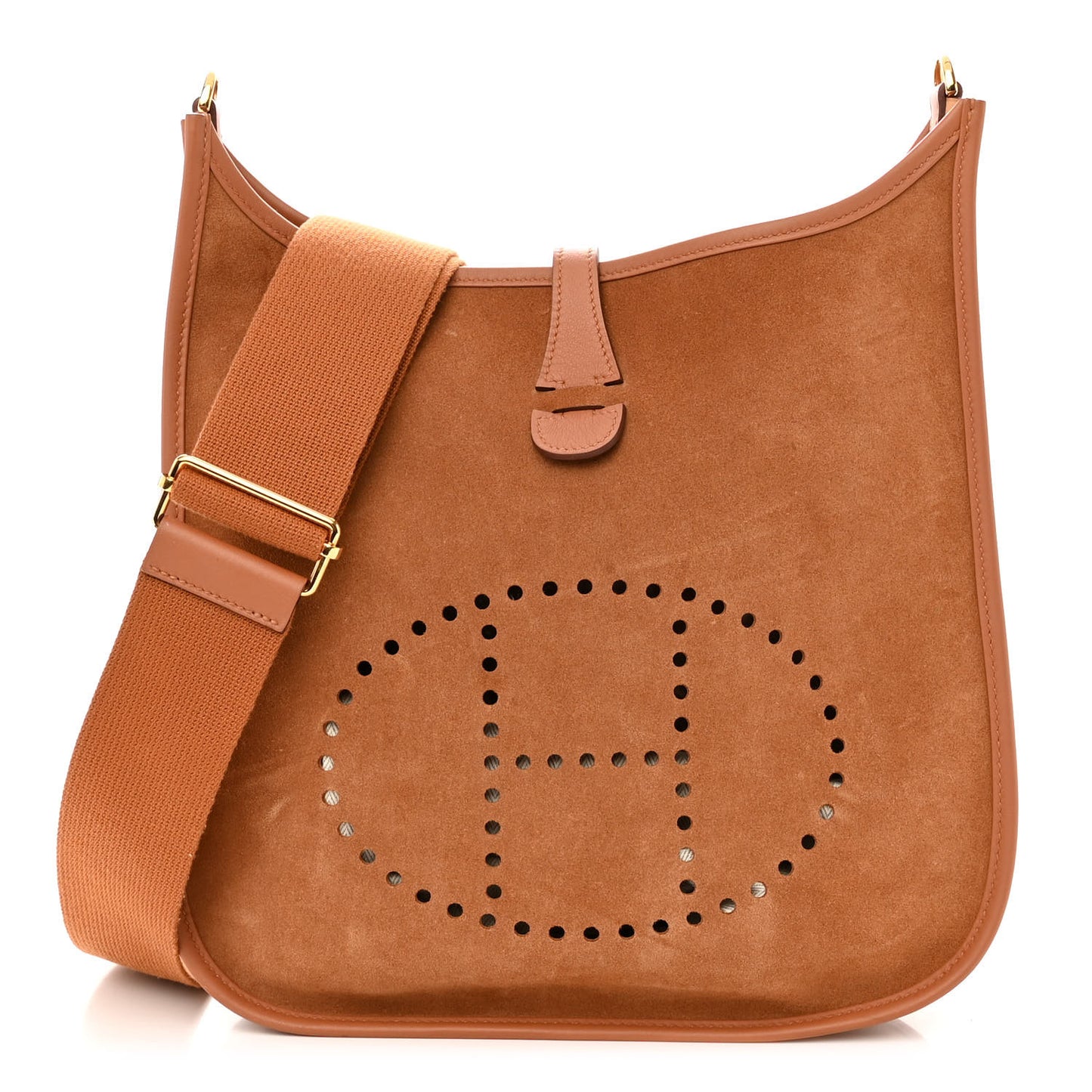 Grizzly Calfskin Swift Evelyne III PM Chamois Gold
