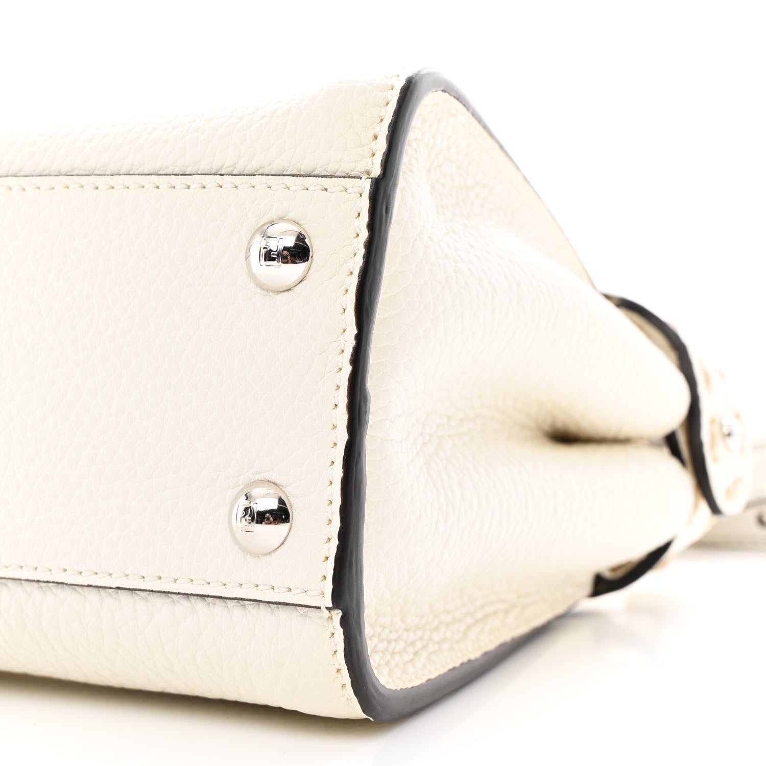 Fendi Cuoio Romano Snakeskin Selleria Mini Peekaboo Iconic Satchel White Stone 11 of 13