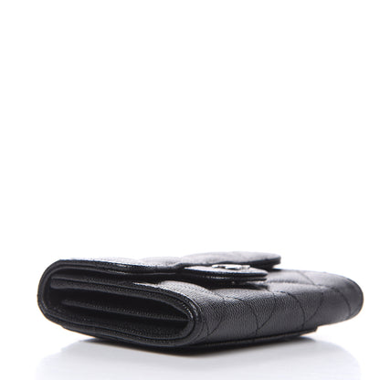 Chanel Caviar Quilted Flap Card Holder Wallet Black 4 of 8