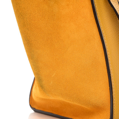 Celine Drummed Calfskin Suede Medium Trapeze Ocre 10 of 11