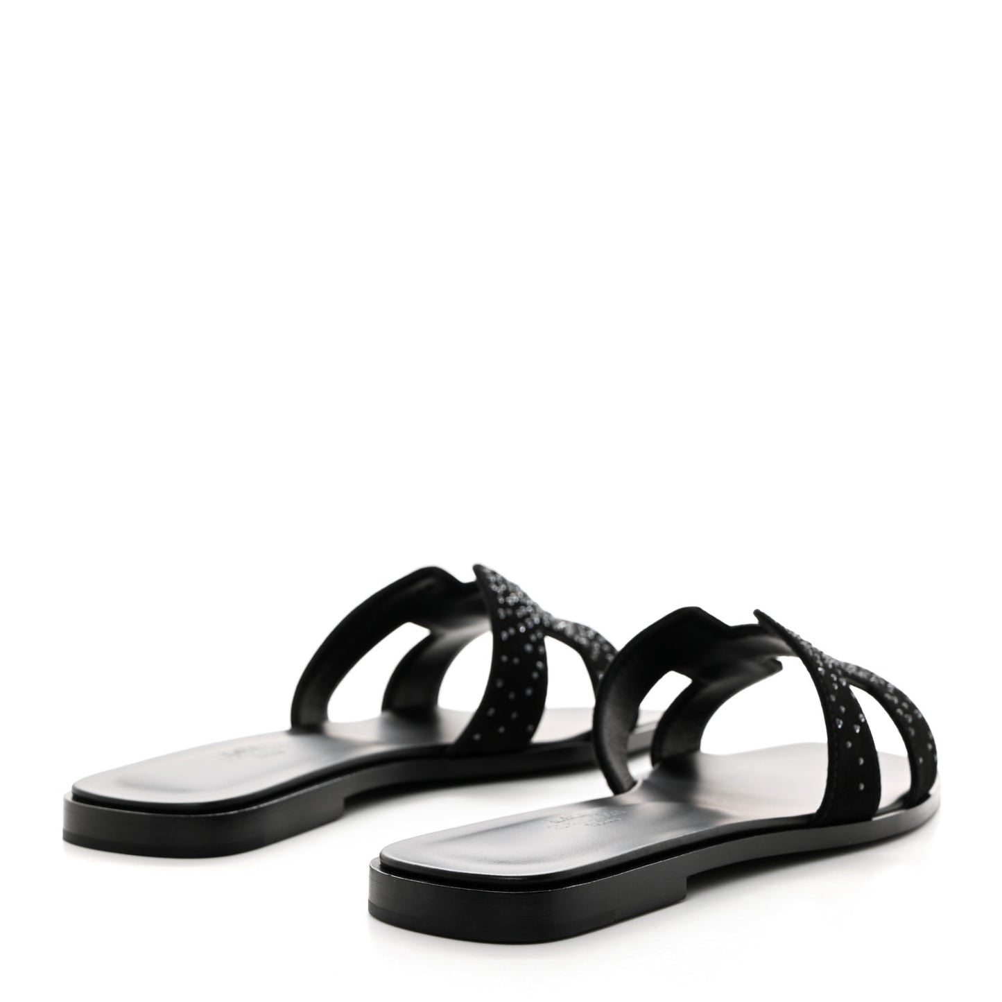 Suede Goatskin Studded Oran Sandals 37.5 Black