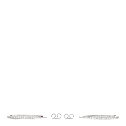 Roberto Coin 18K White Gold Diamond Large Hoop Earrings 3 of 5