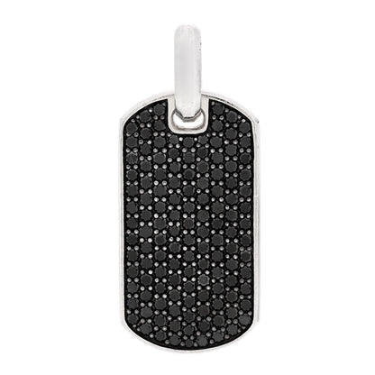 David Yurman Sterling Silver Black Diamond Chevron Tag Pendant 1 of 5