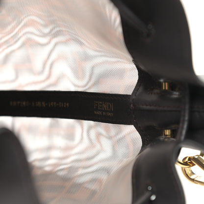Fendi Mesh Vitello Grace F is Fendi FF 1974 Grande Mon Tresor Bucket Bag Marrone Black Ebano 5 of 13
