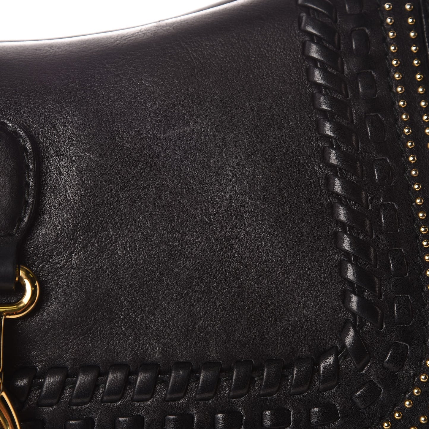Calfskin Handmade Medium Flap Shoulder Bag Black